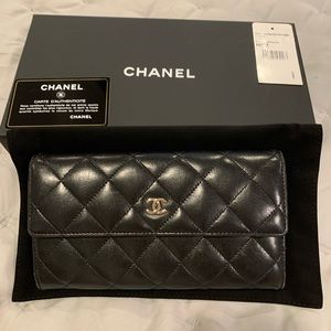 Chanel lambskin large wallet
